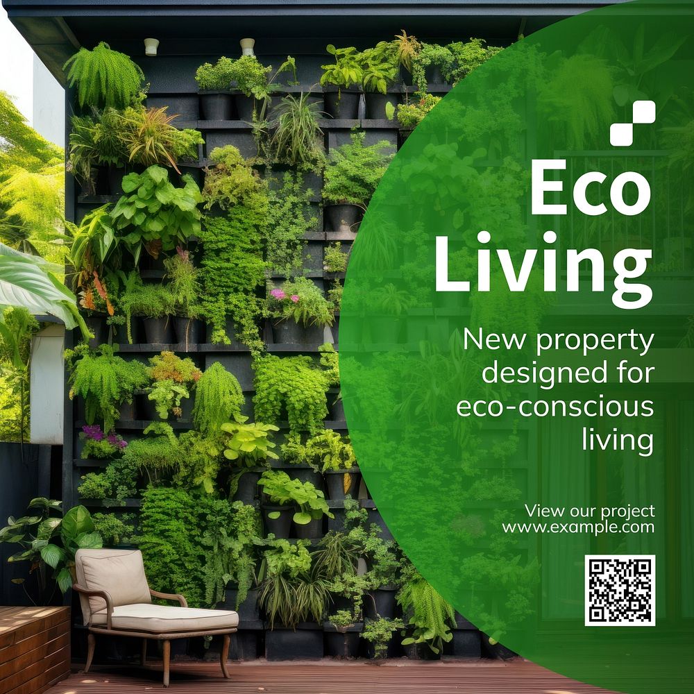 Eco living Instagram post template