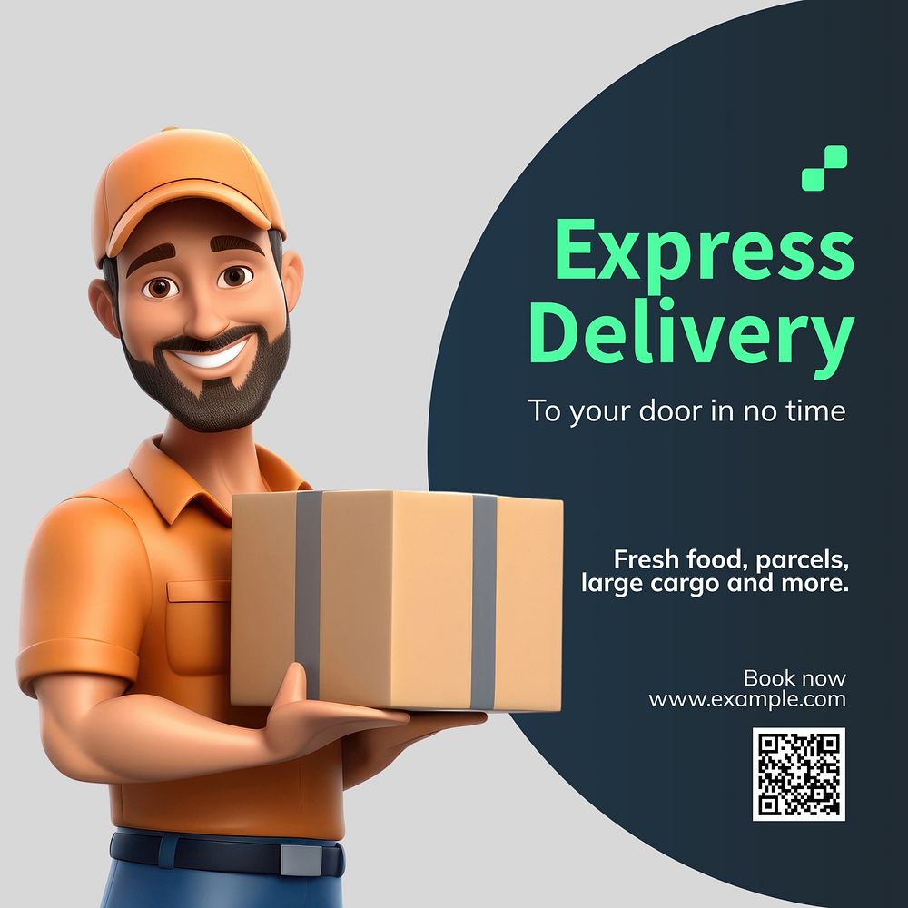 Express delivery Facebook post template, editable design