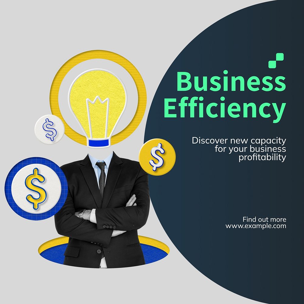 Business efficiency Facebook post template
