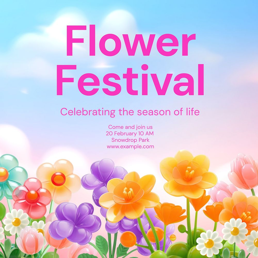 Flower festival Facebook post template