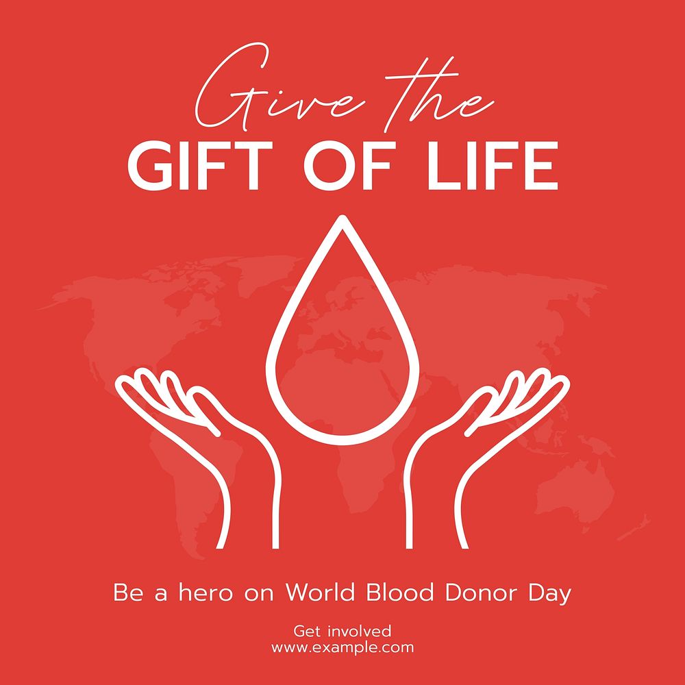 World blood donor day Instagram post template