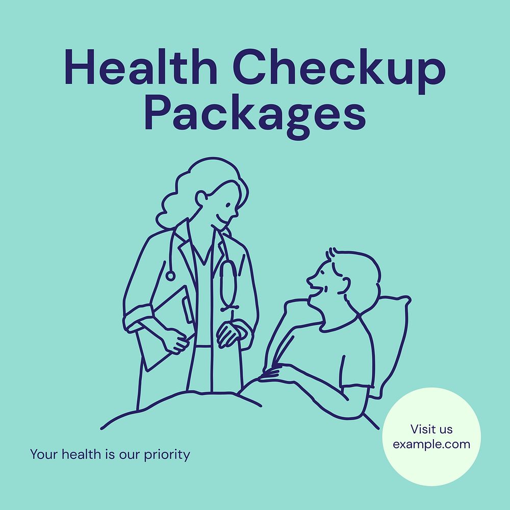Health checkup packages Instagram post template, editable text