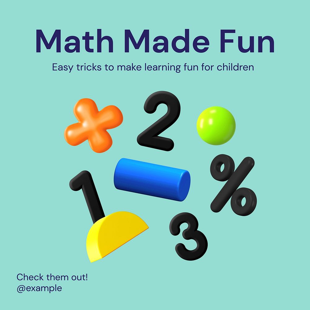 Math education Instagram post template  