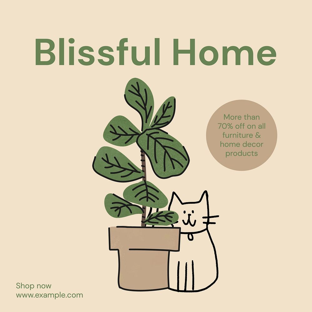 Blissful home Instagram post template