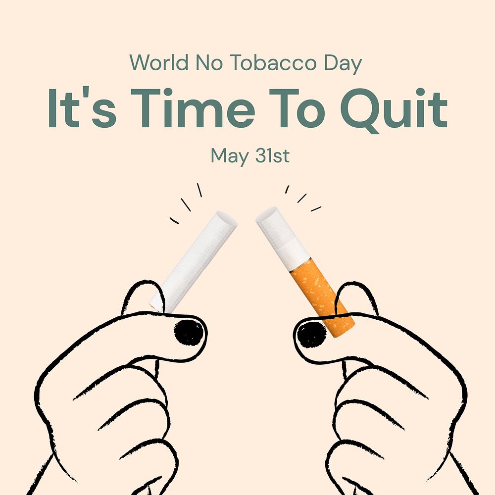Quit smoking day Instagram post template