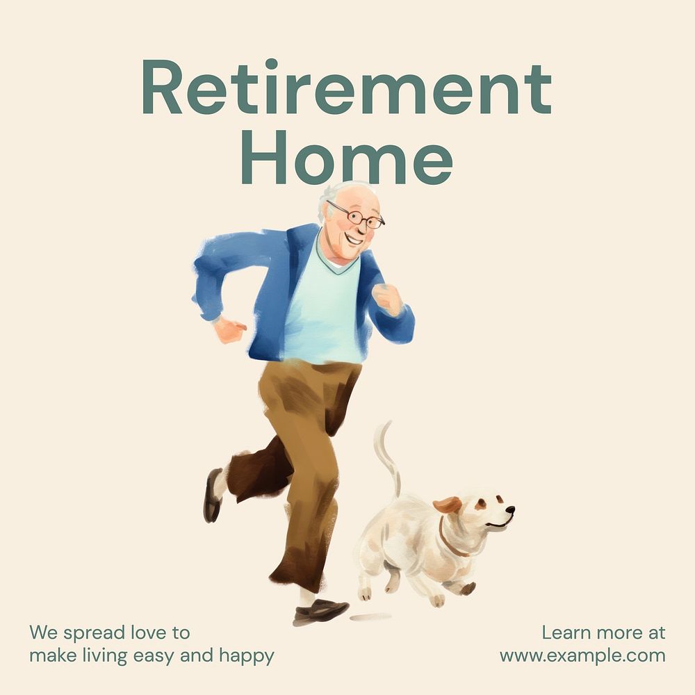 Retirement home Instagram post template