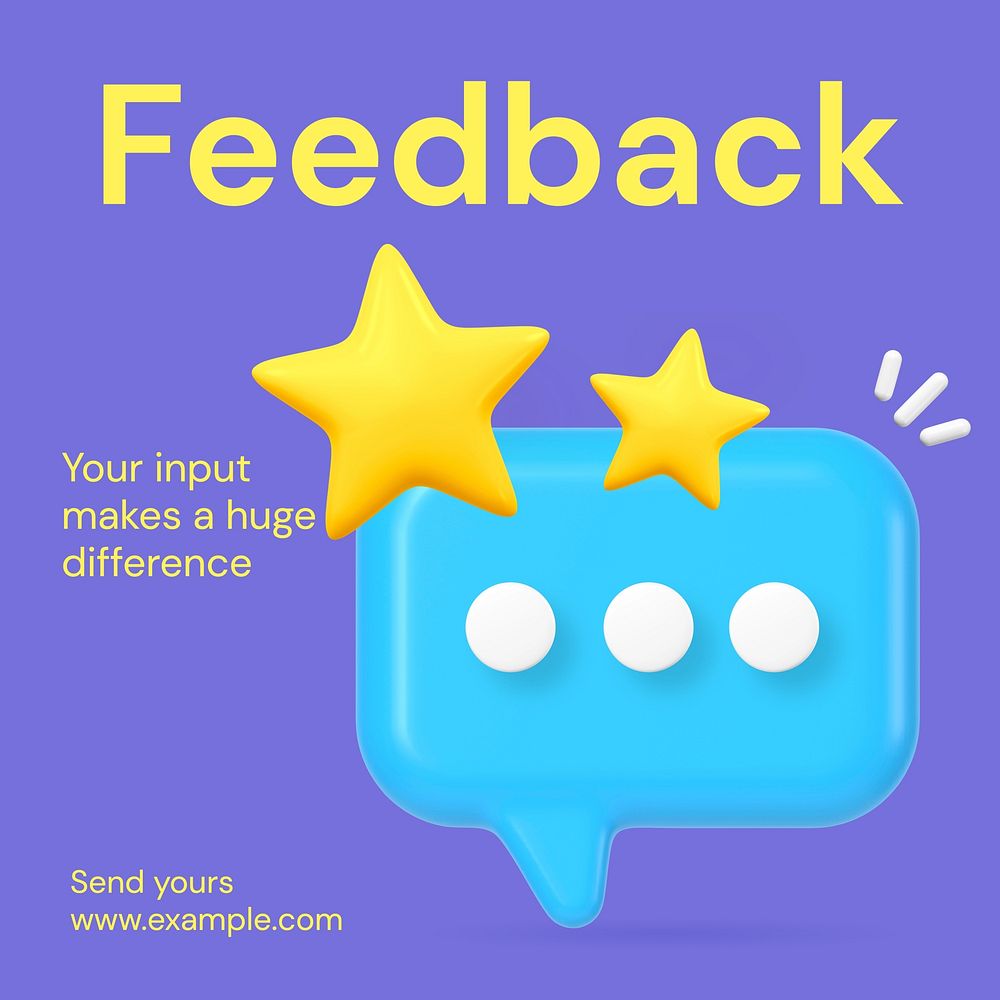 Business performance feedback Instagram post template