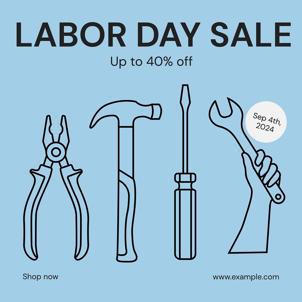Labor day sale Facebook post template