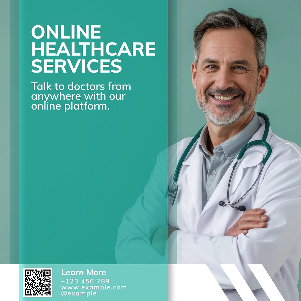 Online Healthcare Services Facebook post template