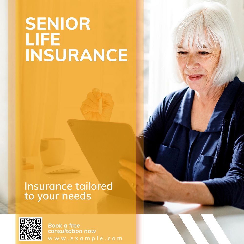 Senior insurance Instagram post template  design