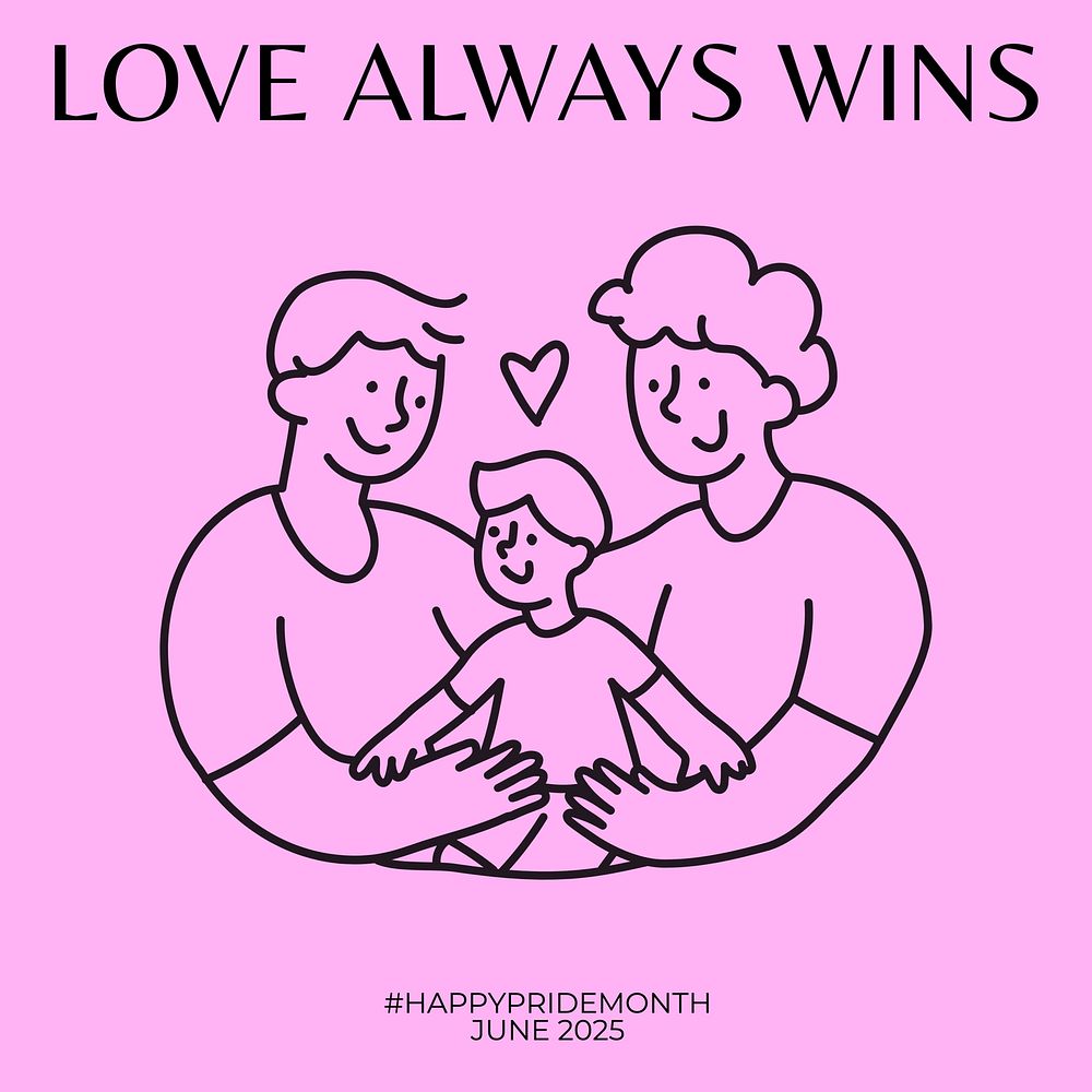 Love always win Instagram post template