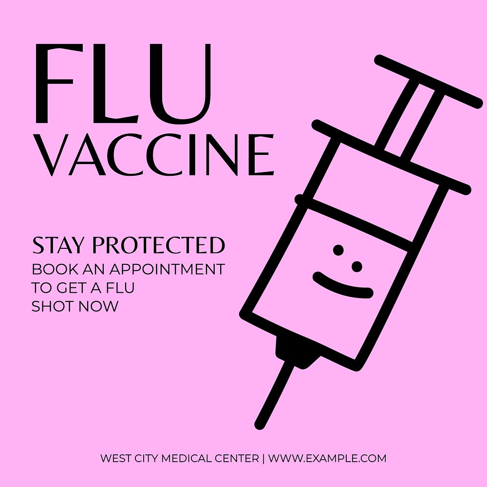 Flu vaccine Instagram post template