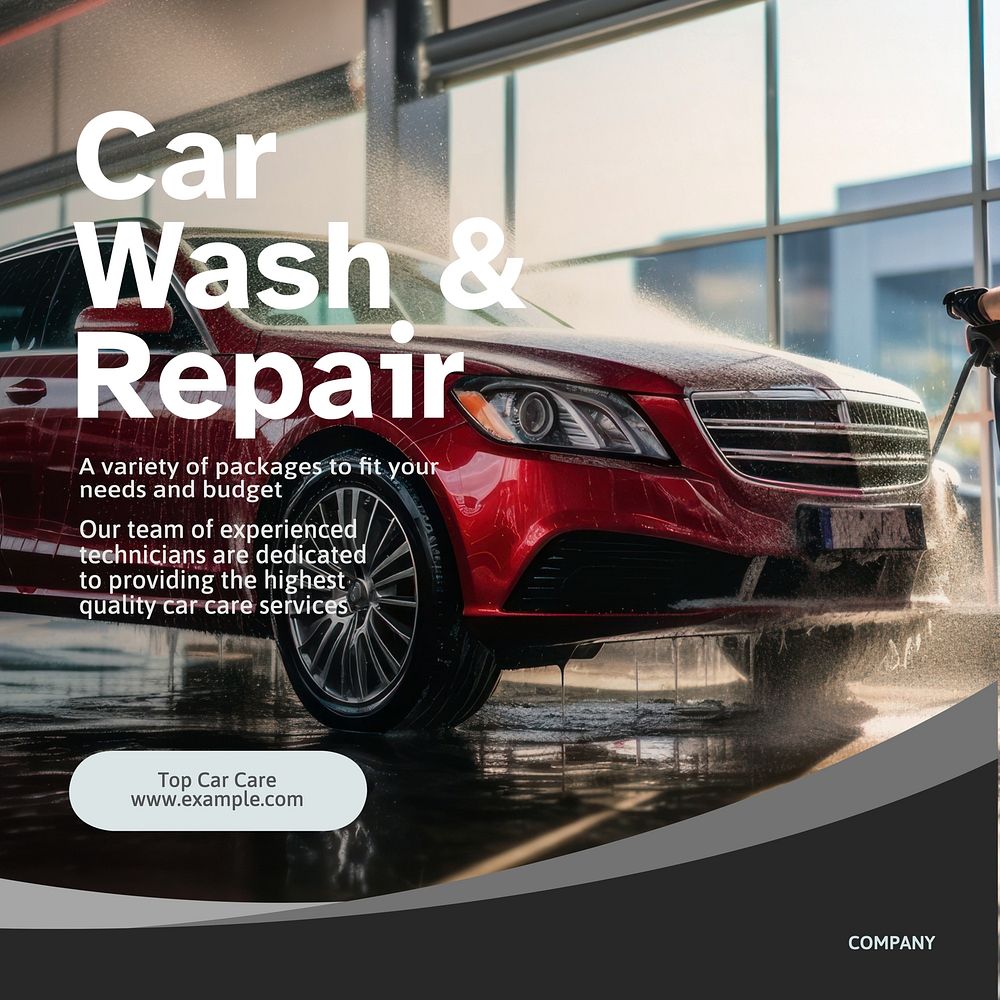 Car wash & repair Instagram post template