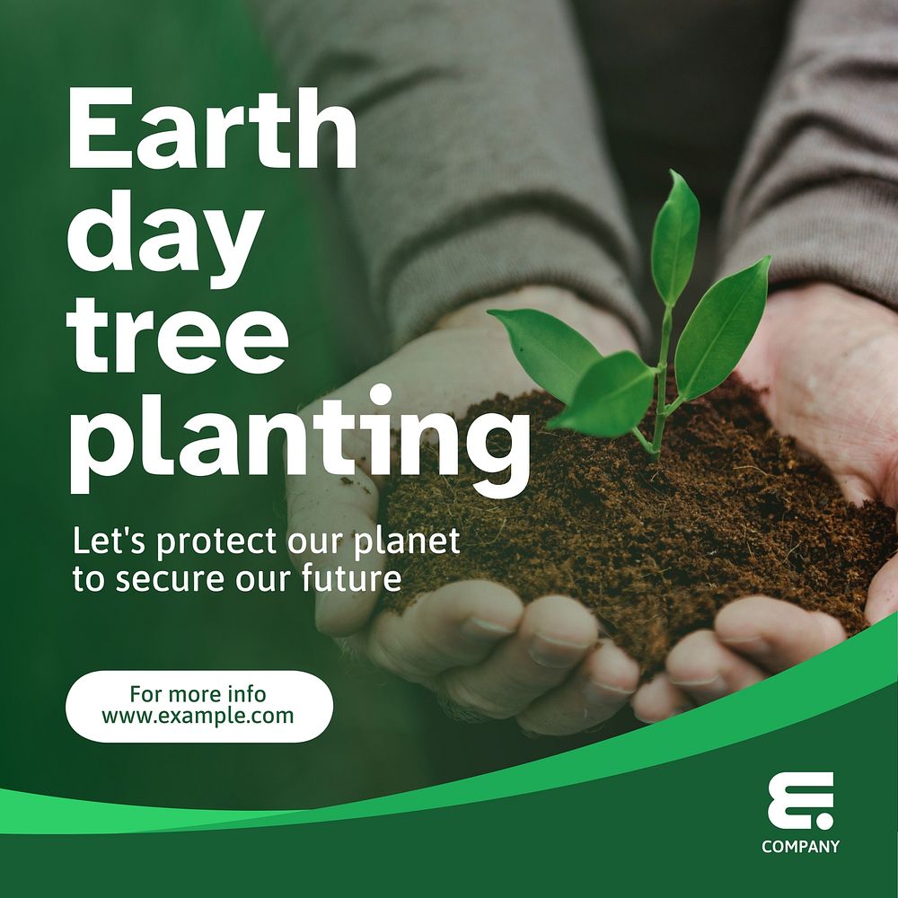 Earth day & tree  Instagram post template