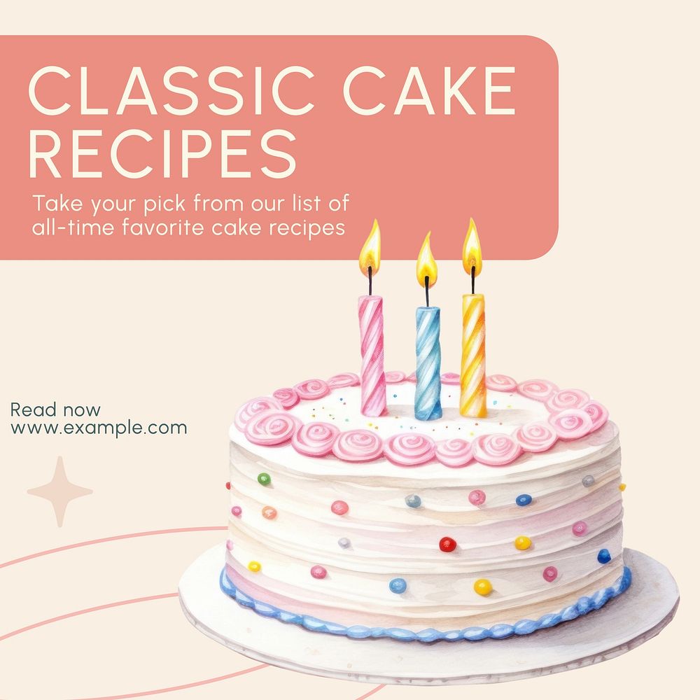 Classic cake recipe Instagram post template