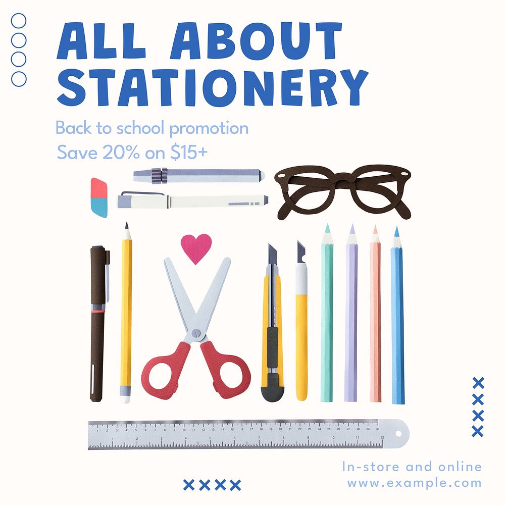 Stationery shop Instagram post template  