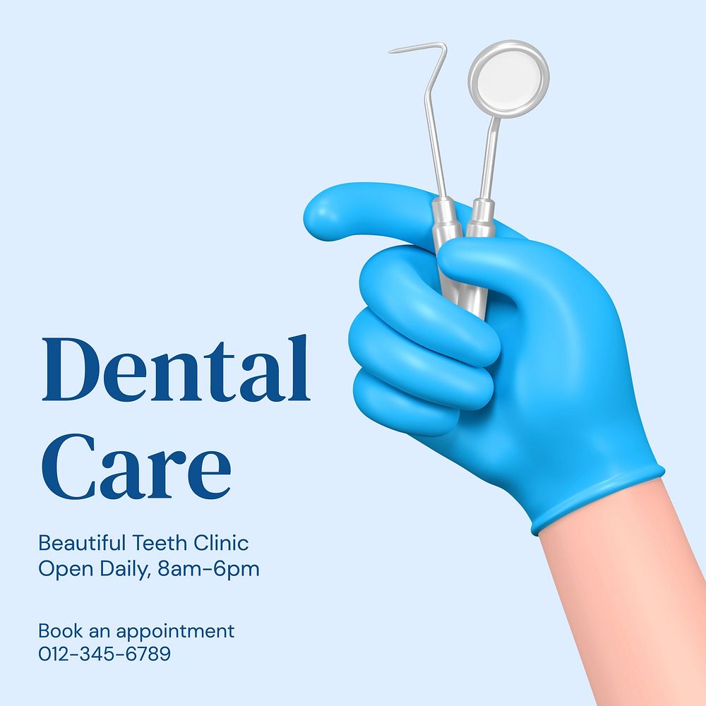 Dental care Instagram post template  