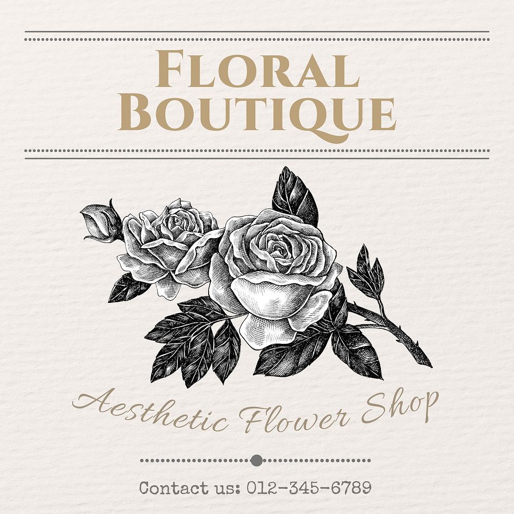 Floral boutique Instagram post template