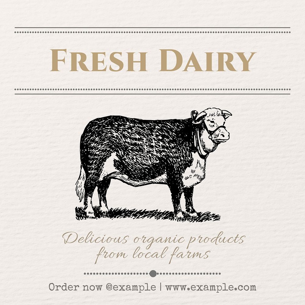 Fresh dairy Facebook post template