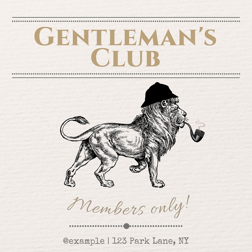 Gentlemen club Facebook post template