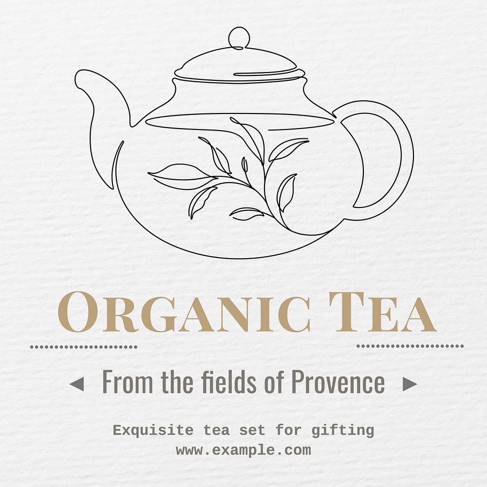Organic tea Instagram post template, editable text