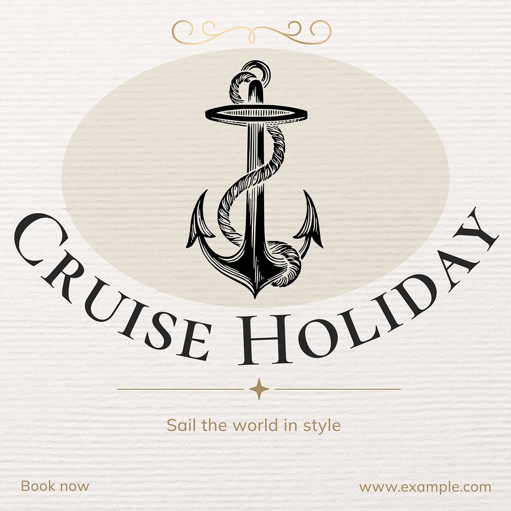 Cruise holiday Facebook post template