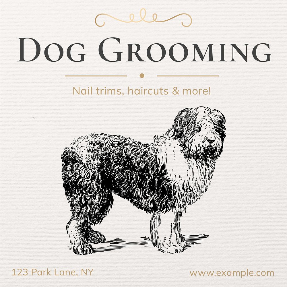 Dog grooming Facebook post template