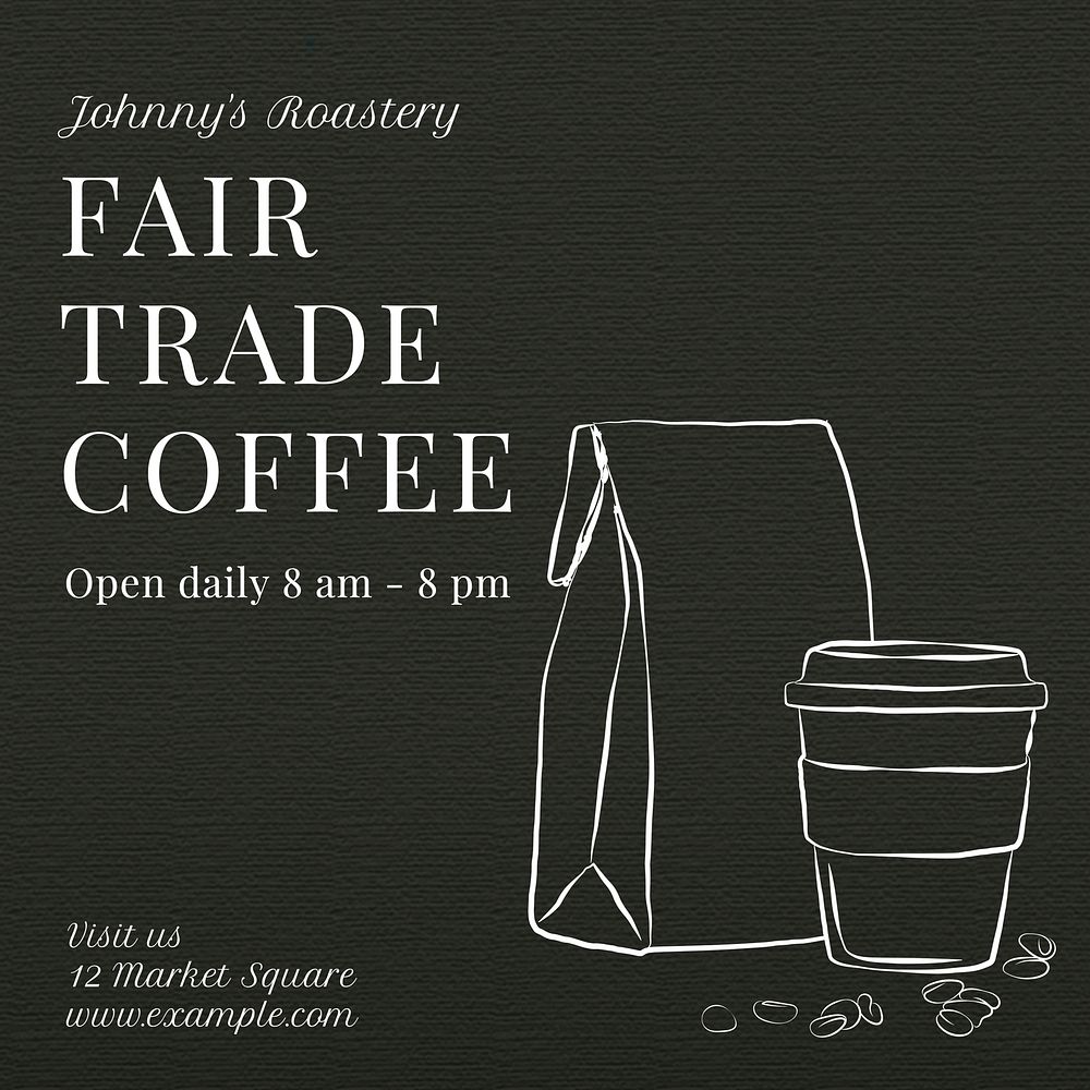 Fair trade coffee Instagram post template