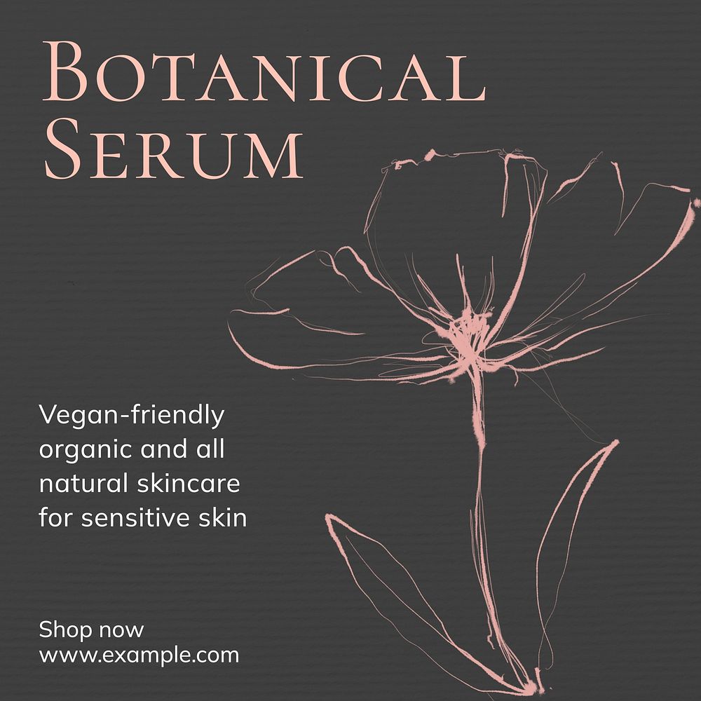 Botanical skincare Facebook post template