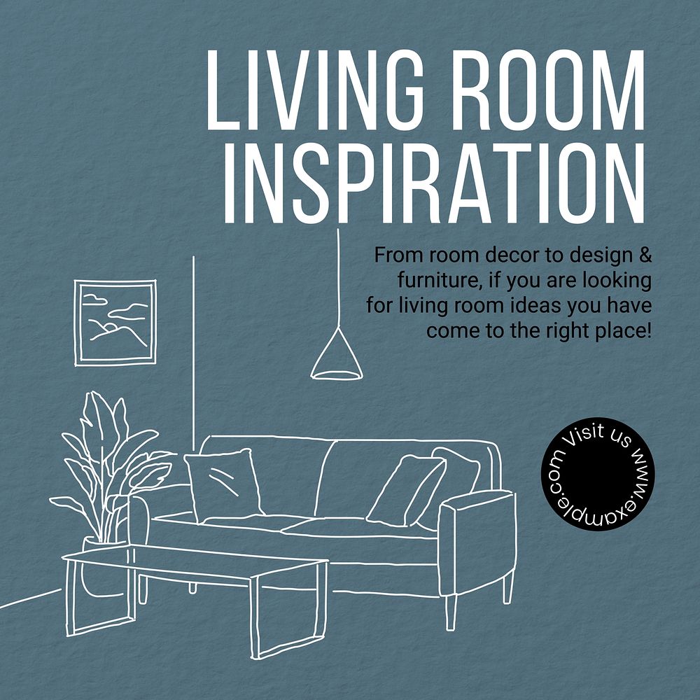 Living room inspiration Instagram post template