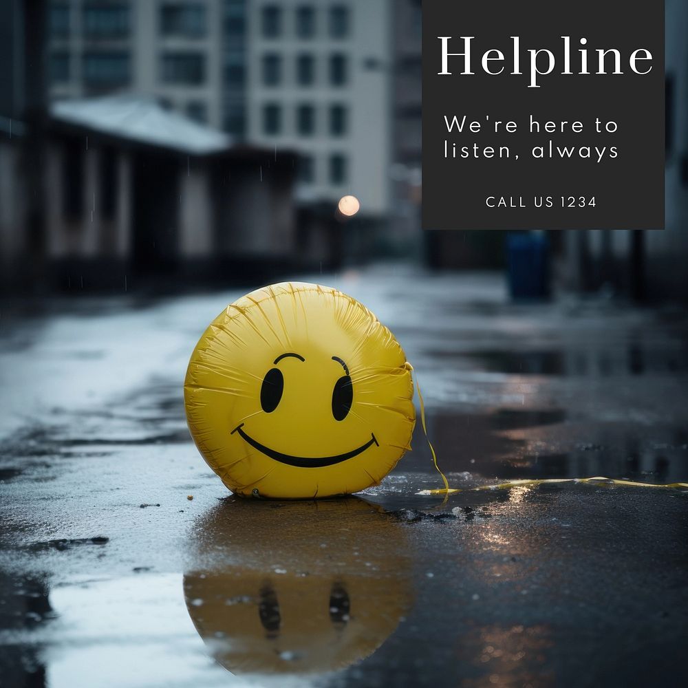 Helpline Instagram post template  