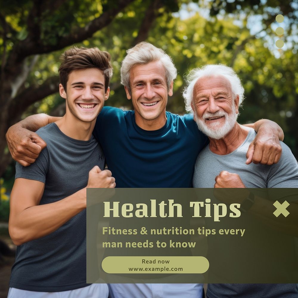 Men's health tips Instagram post template