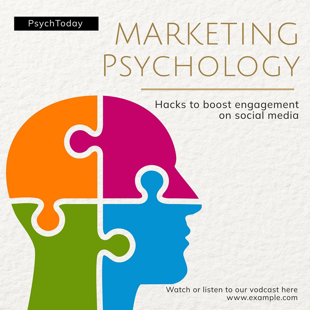 Marketing psychology Instagram post template  