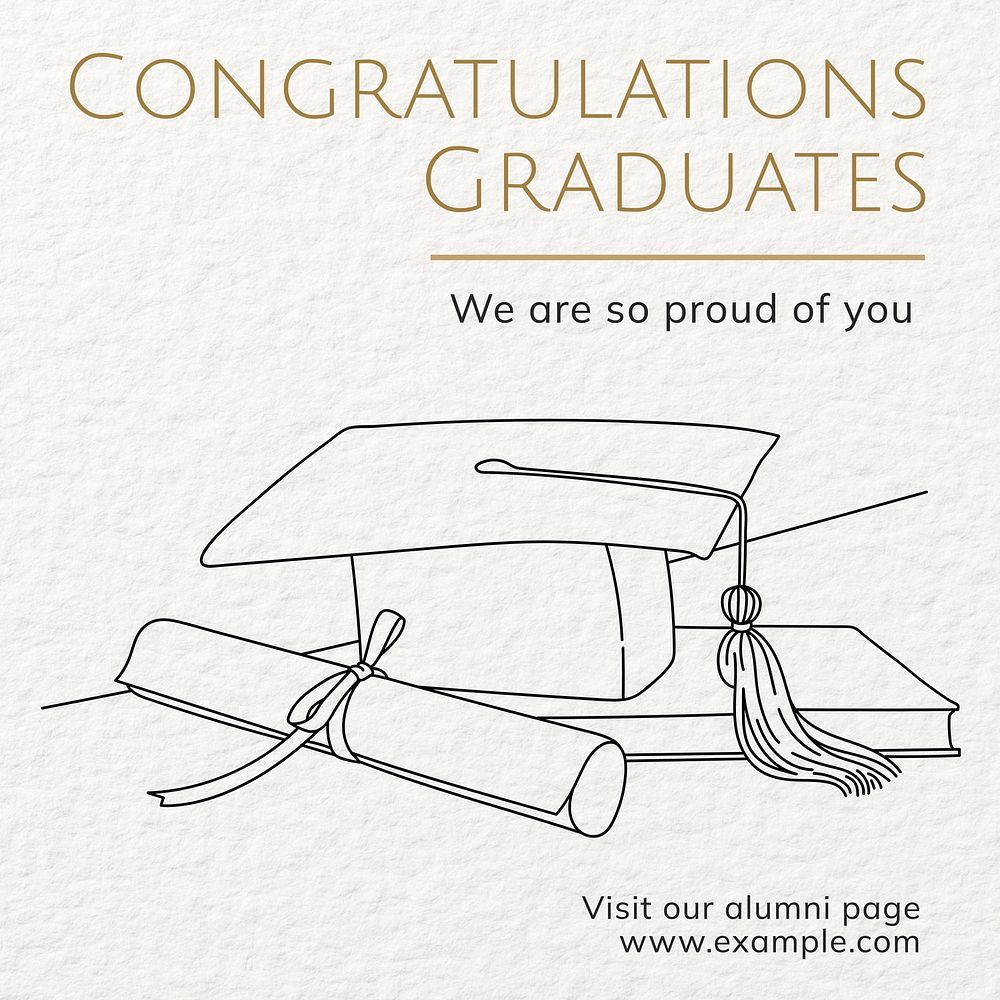 Congratulations graduates Instagram post template  