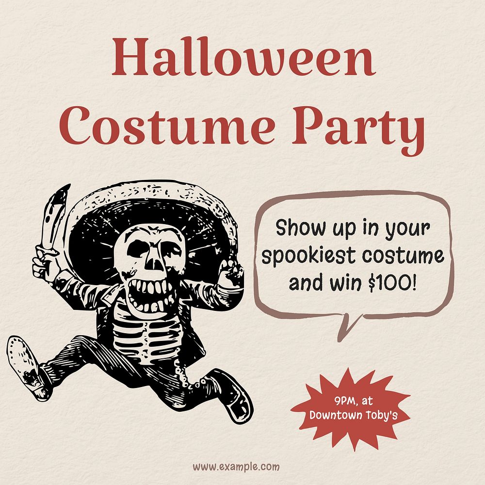 Halloween costume party Instagram post template