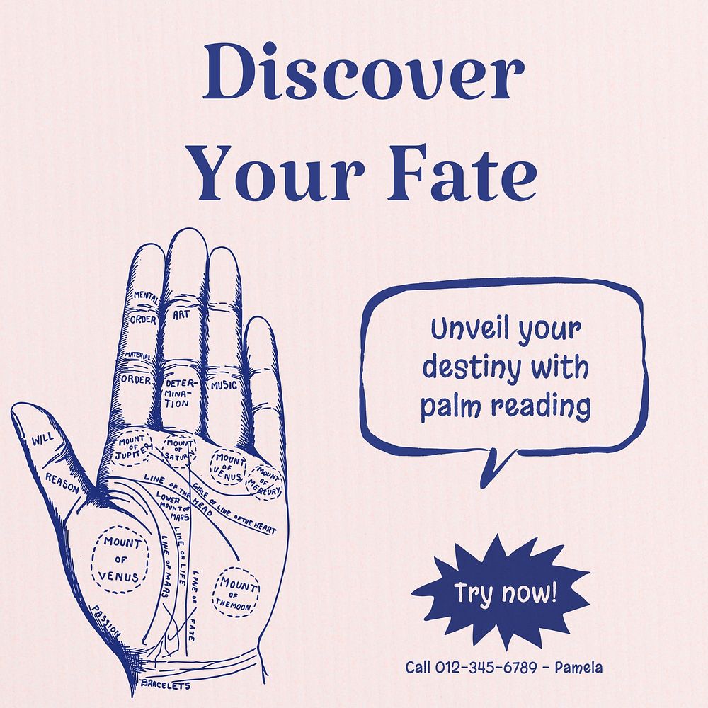 Discover your fate Instagram post template
