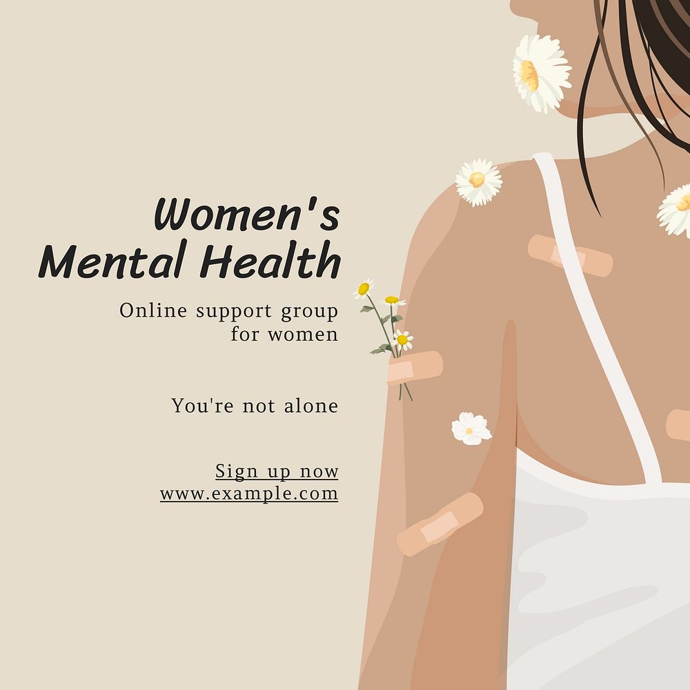 Women's mental health Instagram post template