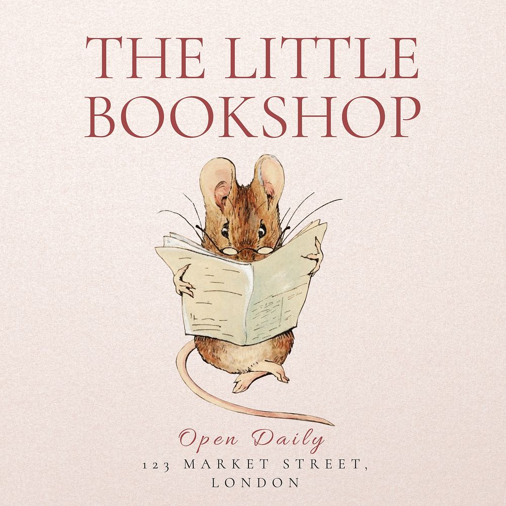 Little bookshop Instagram post template