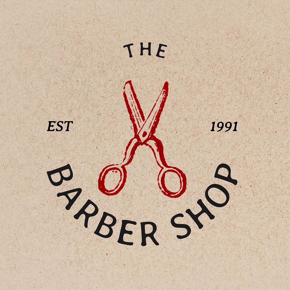 Barber shop logo template  design