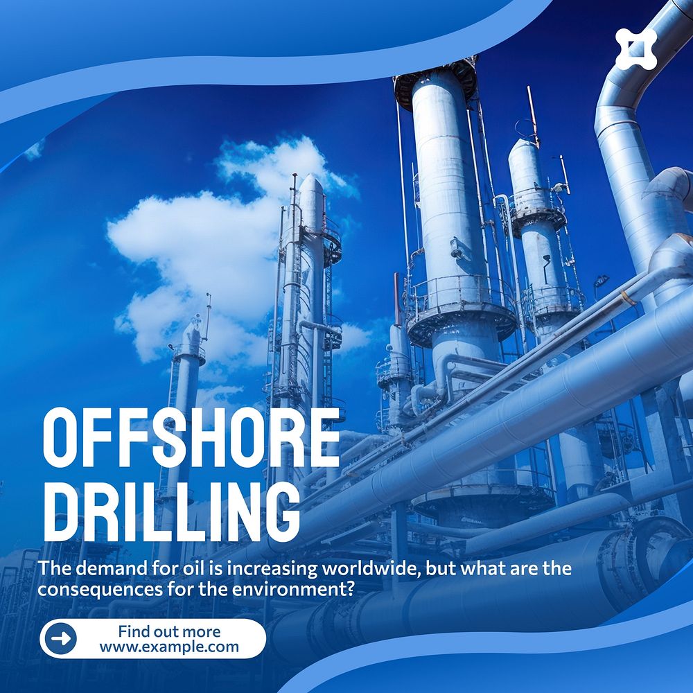 Offshore drilling Instagram post template