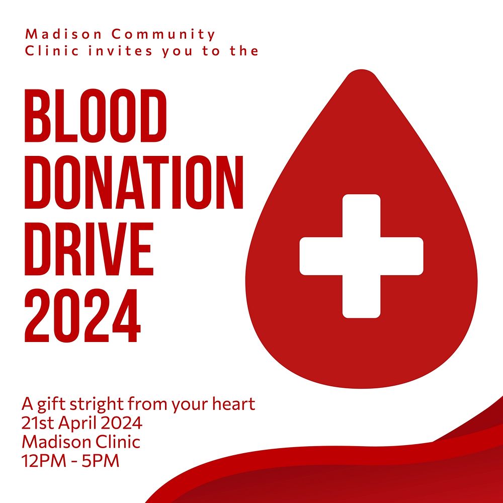 Blood donation drive Instagram post template
