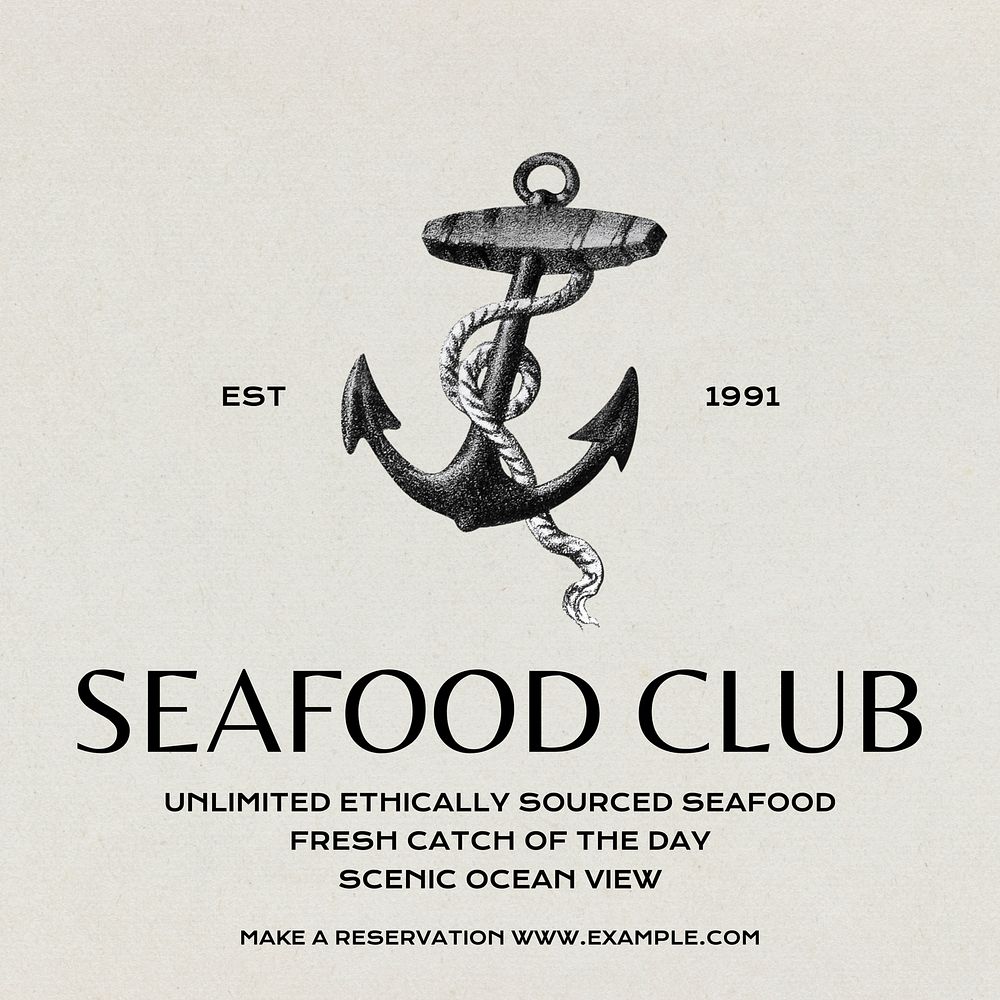 Seafood restaurant Instagram post template