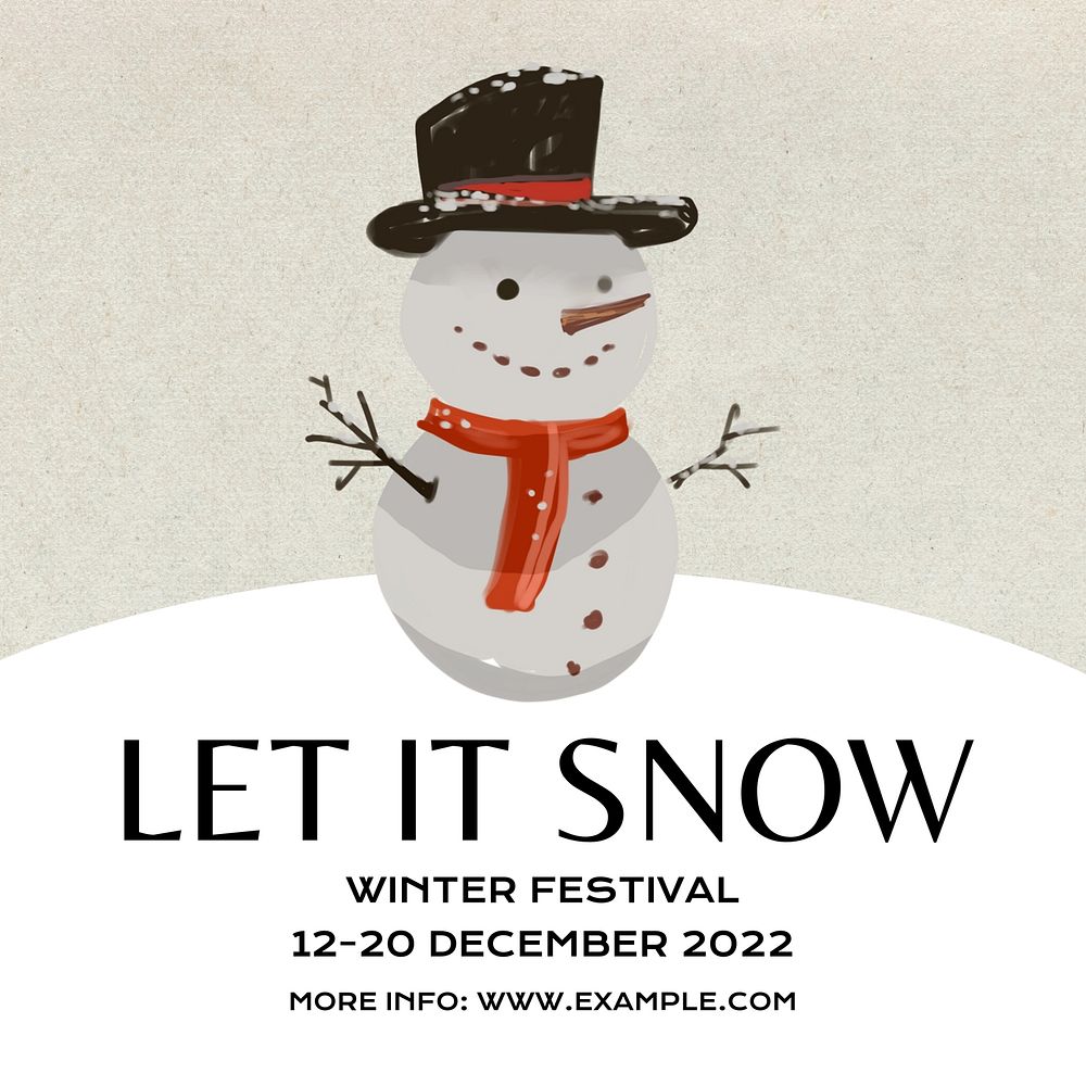 Winter snow festival Instagram post template  