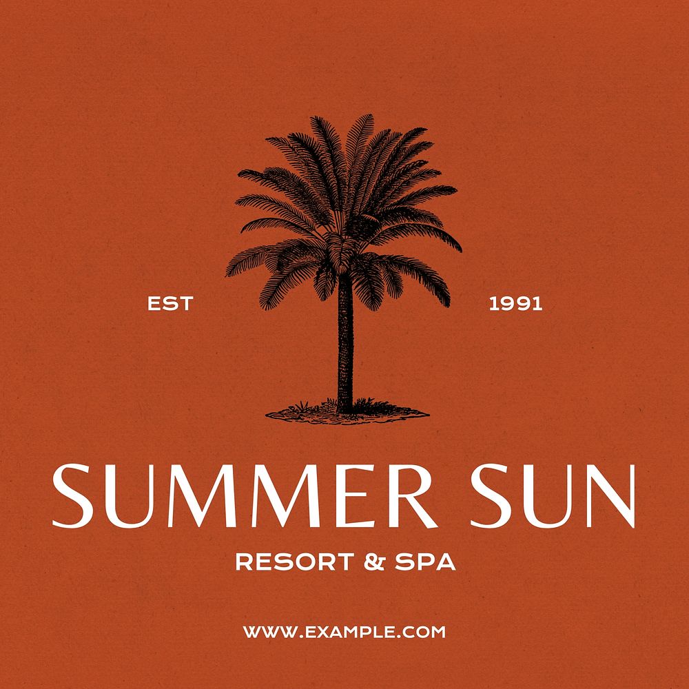 Resort logo Instagram post template