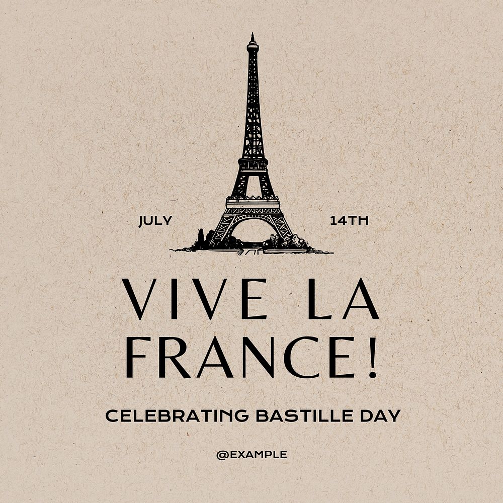 France, Bastille day Instagram post template