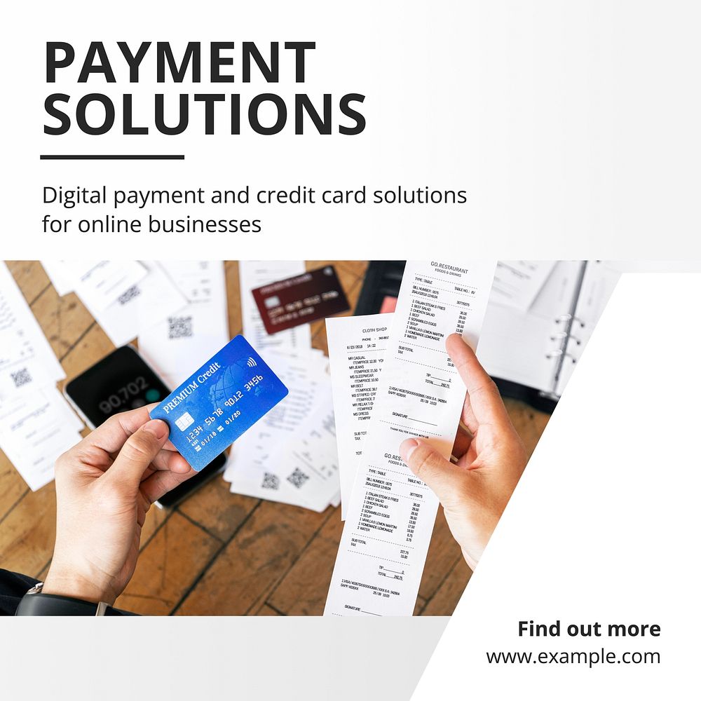 Digital business payments Instagram post template