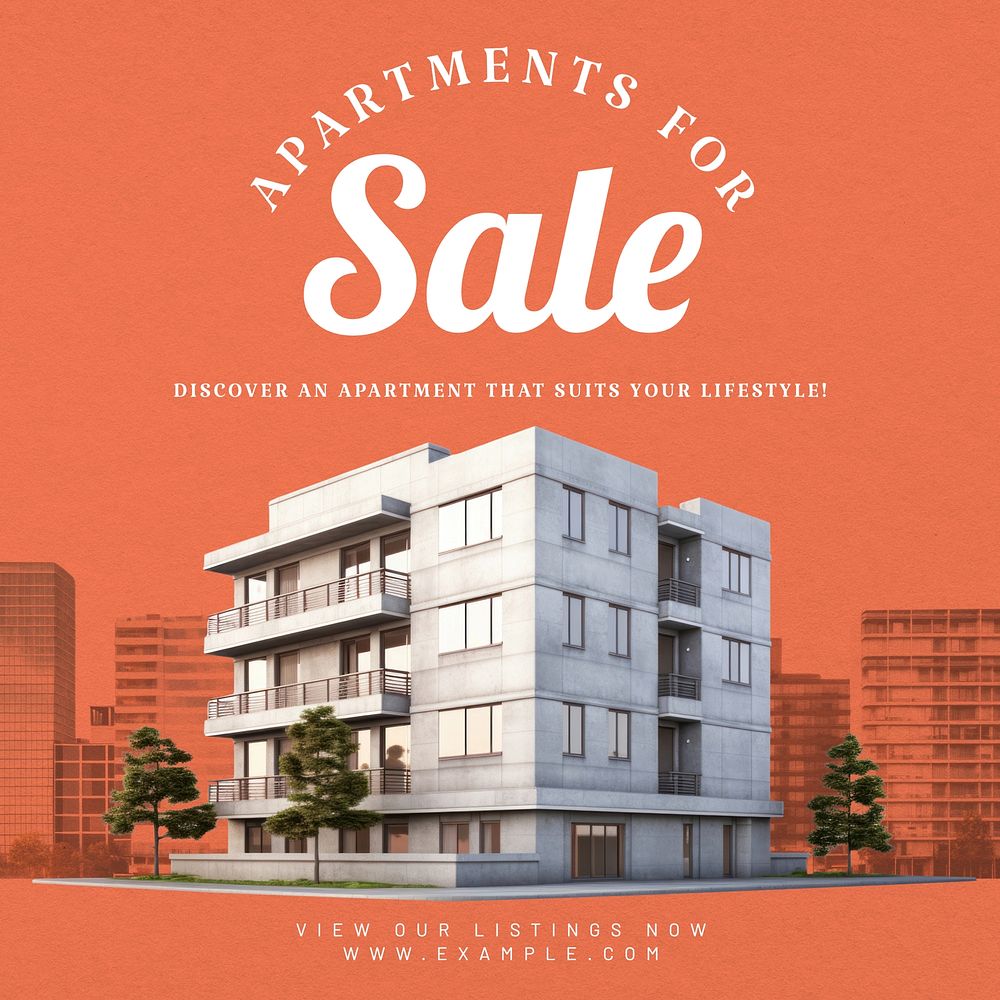 Apartments for sale Facebook post template