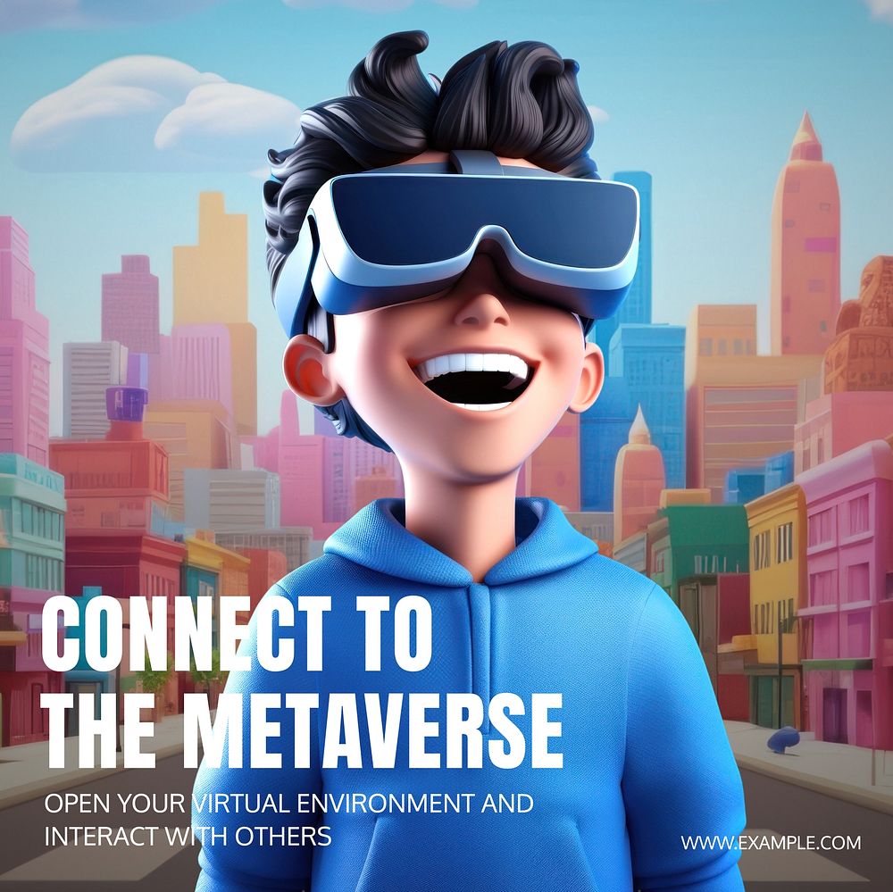 Connect to metaverse Instagram post template  