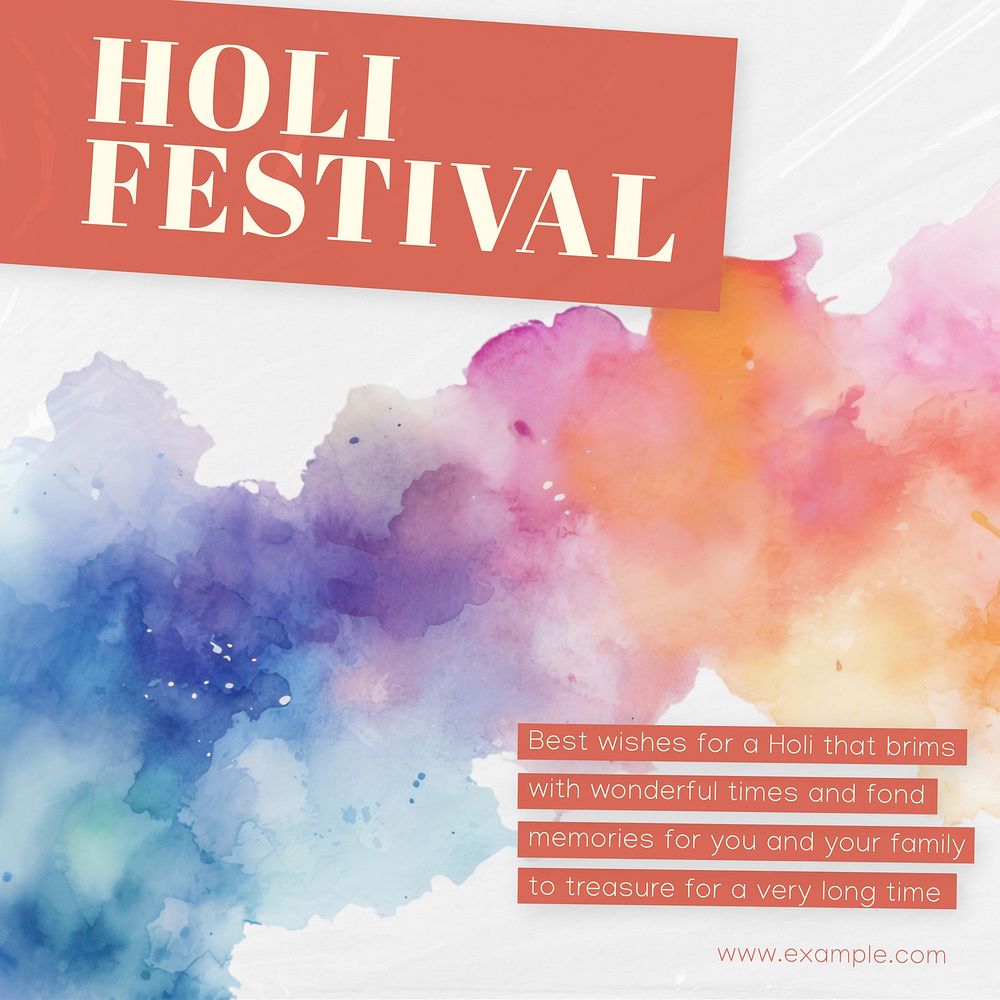 Holi festival Instagram post template