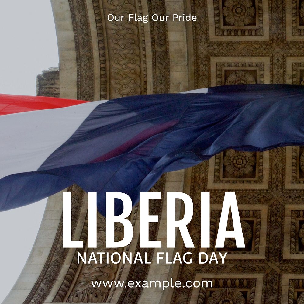 Liberia flag day Instagram post template